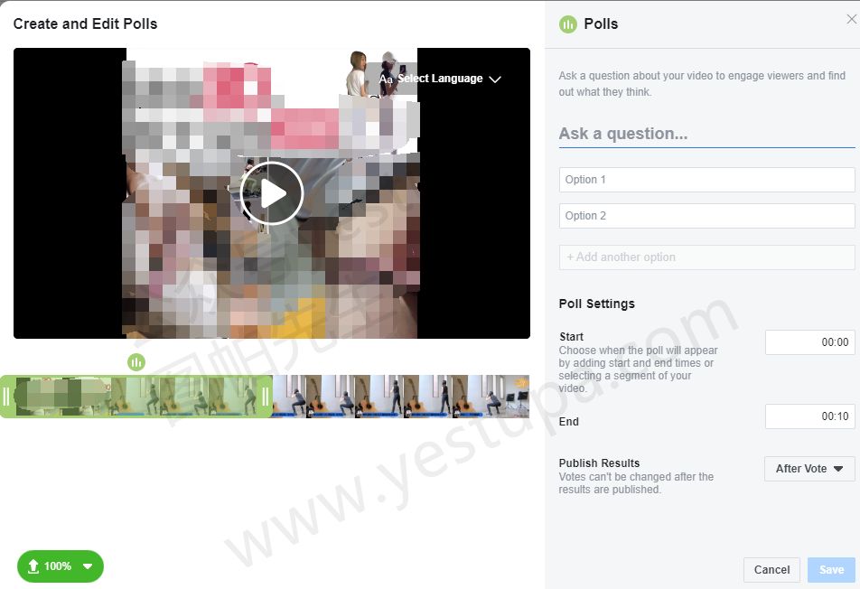如何使用Facebook视频投票进行民意调查？